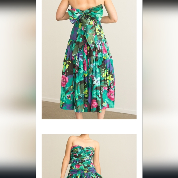 Vintage 80's Dress Melissa Multicolor Dress Size 6 - Picture 12 of 12